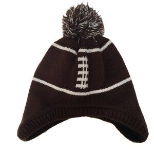CHILDREN'S PLACE EST. 1989 BABY BOY FOOTBALL POM POM FLEECE LINED HAT  2T-3T